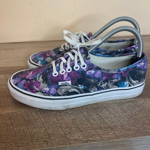 Vans womens 8 Old skool purple blue Digi floral lace up sneakers shoes